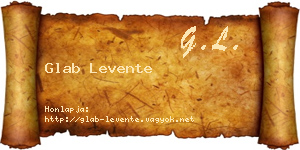 Glab Levente névjegykártya